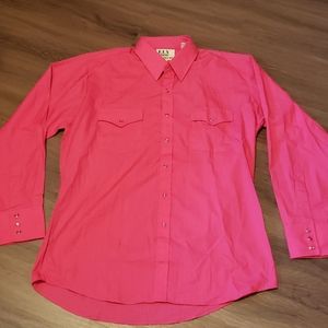 Ely Cattleman pink pearlsnap size xl 16-34